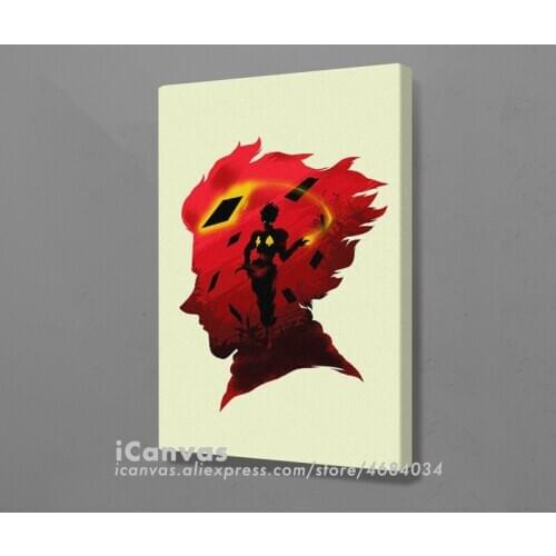 Hisoka Bungee Gum hxh hunter Poster Framed Wooden Canvas Wall Art Decoration Prints for Living Room Home Frame Decor Painting