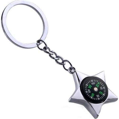 Mini Survival Compass Key Chain Outdoor Camping Hiking Pocket Compass Navigator Carabiner Keyring for Climbing Riding E56D