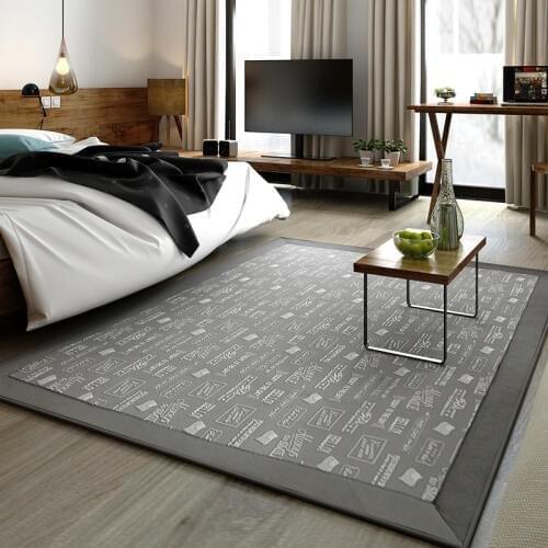 Soft Rug Living room Table Tea Princess Bed Blanket Cushion Can Be Machine Wash Anti slip Mat gray Large carpet