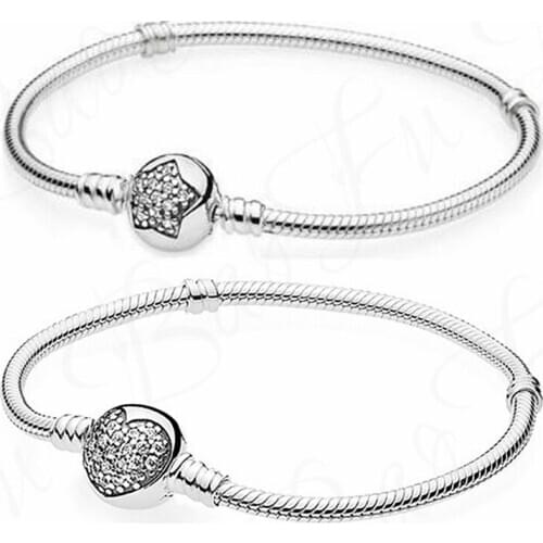 Baofu New 925 Sterling Silver Bracelet Heart-shaped Five-pointed Star Covered With Snake-shaped Bracelet Female Fashion Jewelry