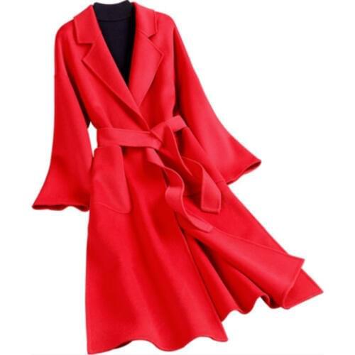 2020 autumn winter double faced cashmere coat women fashion slim wool coat