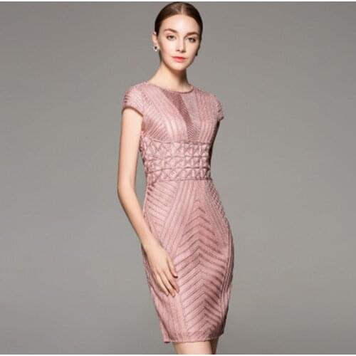Autumn dress Embroidery new Superior quality summer women elegant sexy Party Dress plus size 3xl O-Neck office work dresses