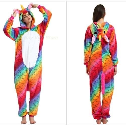Colorful Unicornio Pajamas Kigurumi for Adult Men Women Cosplay Funny Costume Kids Girls Boys Sleepwears Jumpsuits for Baby Pjs