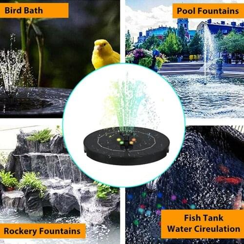 Solar Floating Water Fountain Pump Garden Patio Decor Lawn Decoration With Colorful LED For Garden Pool Pond Fountain Pond