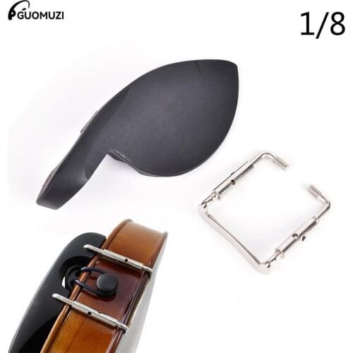 Black Wooden Violin Chin Rest With Silver Chinrest Screw Fit For 1/4 1/8 Violin Parts Accessories