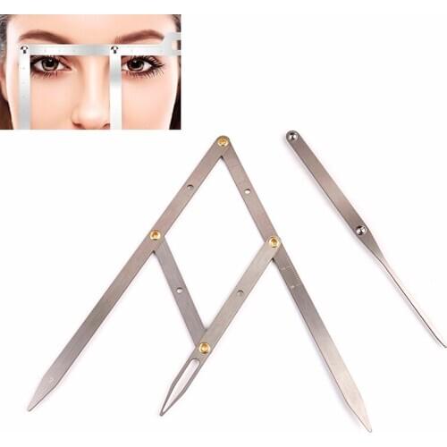 Pro Golden Ratio Measure Microblading Stainless Steel Ruler Permanent Makeup Eyebrow Tattoo Design Calipers Stencil Tool C0008