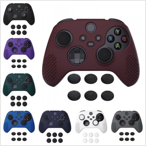 3D Studded Edition Anti-slip Silicone Soft Rubber Case Protector with 6 Thumb Grip Caps for Xbox Series S Controller