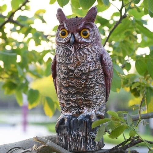 Realistic Fake Owl Outdoor Pest Bird Rabbits Deterrent Nature Enemy Pest Repellent for Garden Protector