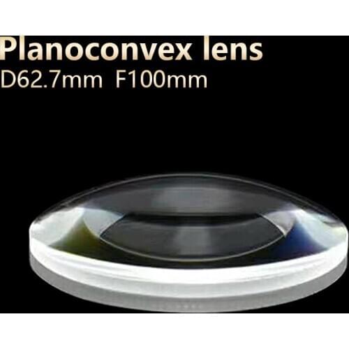 Plano convex lenses galss Optical lens DIY Telescope Microscope eyepiece spotlight D62.7mm F100mm Customizable