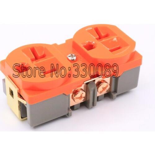 3pieces hifi US AC Power Receptacle Wall Outlet Red Copper plated Socket distributor