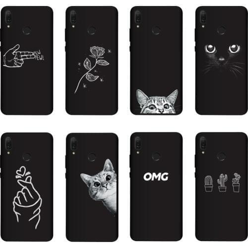 QAQsam Silicone For Huawei Y9 2019 6.5" Case Cover Painting Matte Phone For Huawei Y 9 Y92019 JKM-LX1 JKM LX1 Cases Funda