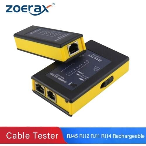 Zoerax Rechargeable Network Cable Tester RJ45 RJ11RJ12 Network LAN Ethernet RJ45 Cable Tester LAN Networking Tool network Repair
