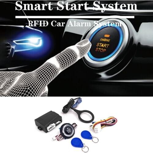 Smart RFID Car Alarm System Push Engine Start Stop Button Lock Ignition Immobilizer with Remote Keyless Go Entry System