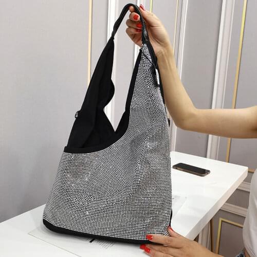 Large Capacity Shopper Bag Diamond Luxury Ita Bags for Women Shoulder Sac A Main Hobos Designer Top Handle Handbag Bolsos