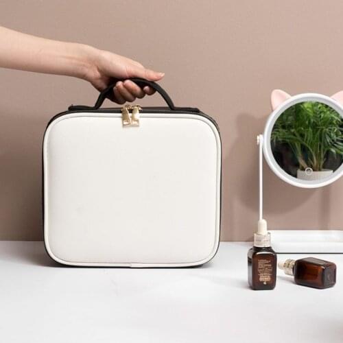 PU Leather Large Capacity Make Up Case Multilayer Suitcase New Professional Makeup Cosmetic Bag