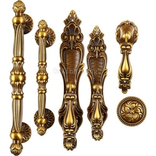 10PCS European Antique Zinc Alloy Solid Door Handles Furniture Handles Drawer Pulls Kitchen Cabinet Handles & Knobs