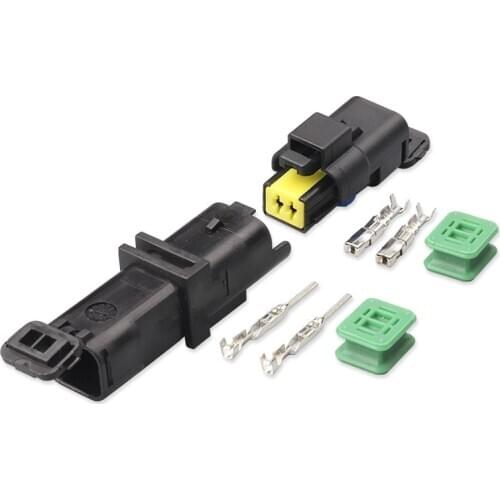 100 kits FCI 2 pin male female waterproof GAS AEB Temperature Sensor headlight FO light connector 211PC022S0049 211PC02280081