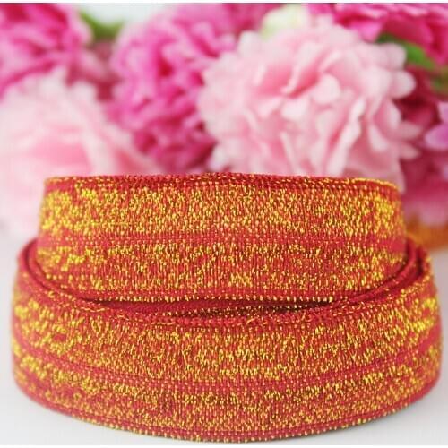 20 yards 16mm multicolor stretch velvet webbing shiny fold over ribbon elastic band sewing