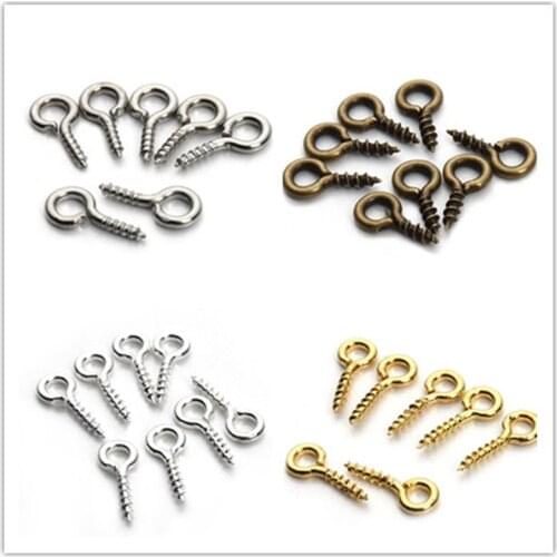 200pcs 4x10mm Mini Metal Screw Eye Pins Findings for Jewelry DIY Handmade jewelery accessory y1332