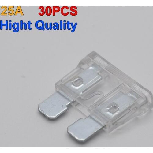 25A Free Shipping New Wholesale Standard Car Auto Fuse Blade 30Pcs/Set
