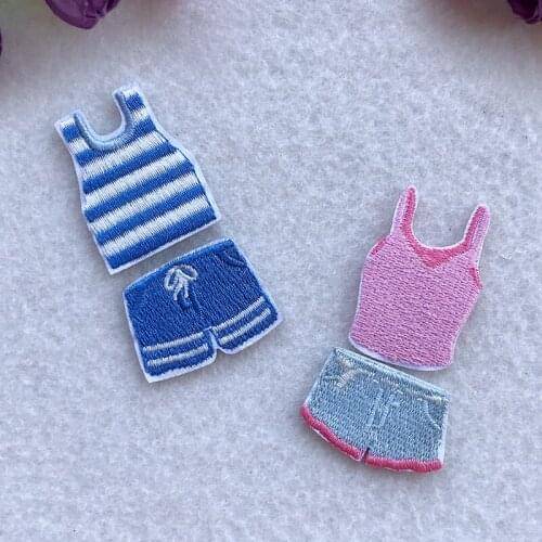 50pcs/lot Small Embroidery Patches Kids Clothing Decoration Accessories Summer Vest Pants Iron Heat Transfer Applique