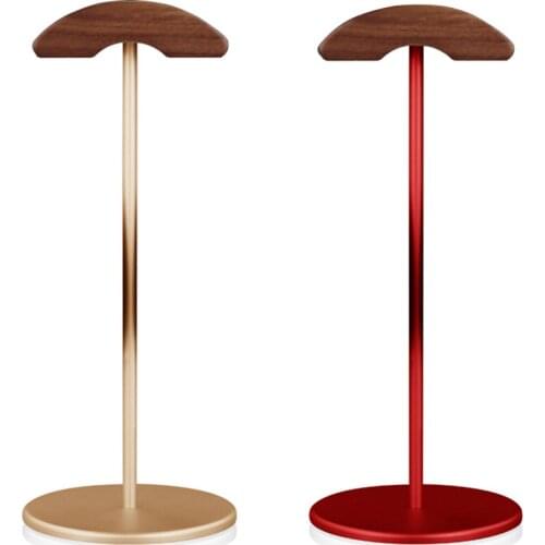 Aluminum Walnut Wood Headphone Stand Rack - Nature Walnut Headset Hanger Accessory for Logitech Razer Shure Gaming