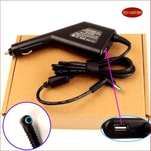 Laptop DC Power Car Adapter Charger 19.5V 4.62A 90W + USB Port for HP Envy 17-j013cl 17-j023cl 17-j027cl 17-j043cl 15-n210eo