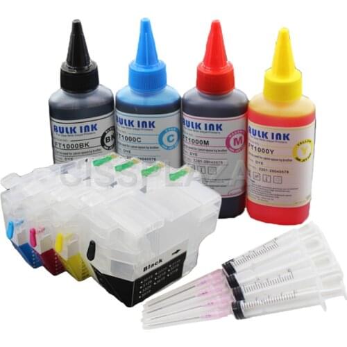 CISSPLAZA 100ml Dye ink +Refill ink cartridge LC3019 LC3017 Compatiblefor BROTHER FC-J5330DW MFC-J6530DW MFC-J6730DW MFC-J6930DW