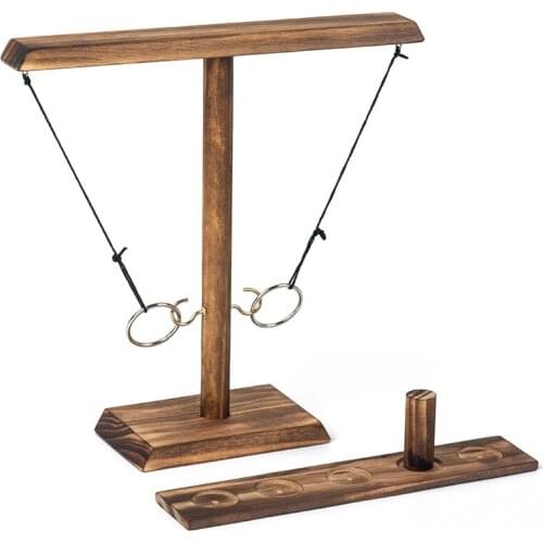 Wooden hook and loop throwing game bar drinking creative game toy