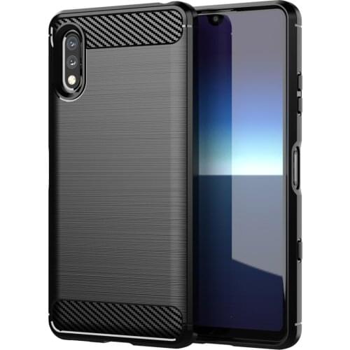 For Sony Xperia Ace II Case Luxury Carbon Fiber Skin Full Soft Silicone Cover Case For Sony Ace II SO-41B SonyAceII Phone Cases
