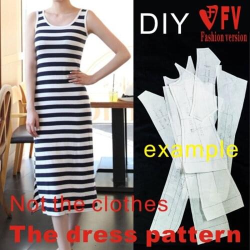 Dresses Sewing Pattern Template KNIT Elasticity is very big Cutting drawing Clothing DIY ((Not selling clothes)) BLQ- 224