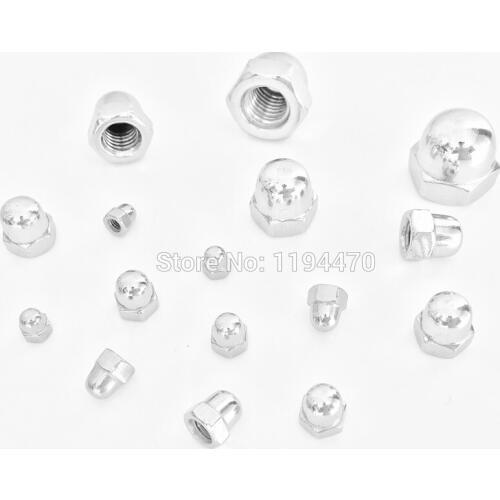 50pcs Metric DIN1587 M8 304 Stainless Steel Acorn Nut Hexagon Dome Cap Nut Round Head Cover Nut