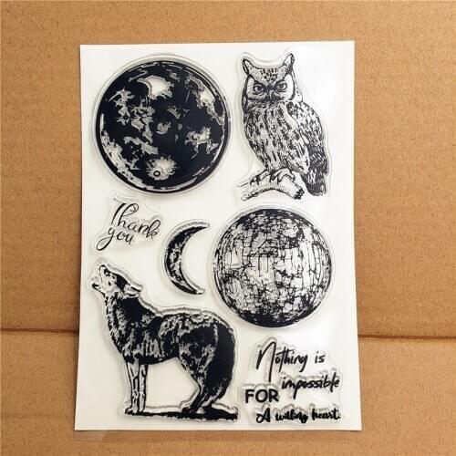 Hot selling owl alphabet transparent clear stamp / silicone seal roller stamp DIY scrapbook album / card production