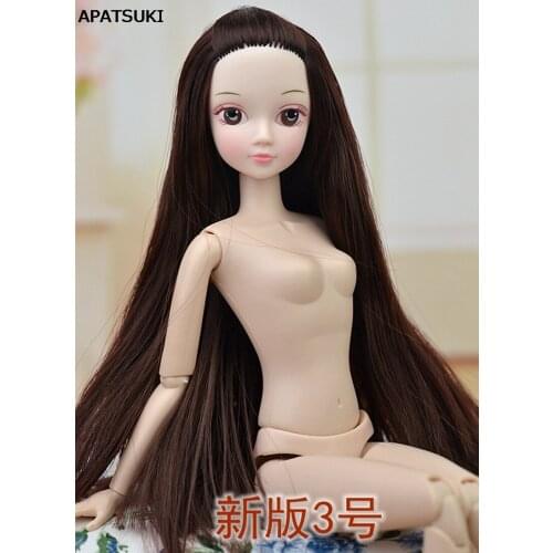 High Quality 1/6 bjd Doll Kids Toy 12 Joints Moveable BJD Doll Head & Doll Body For 11.5" BJD Dollhouse 1/6 Doll With Brown Hair