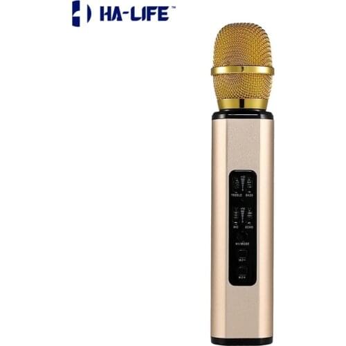 Mobile Karaoke Treasure Wireless Microphone, Bluetooth Speakers Portable Singing Microphone Microphone Double Horn HA-Life 2021