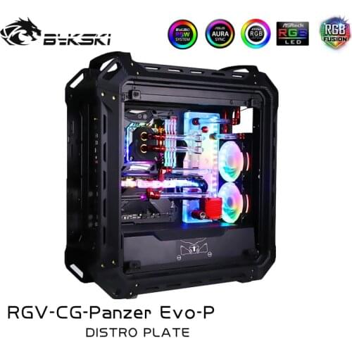 BYKSKI Acrylic Tank Kit use for COUGAR Panzer Evo Computer Case / 3PIN 5V D-RGB / Combo DDC Pump Cool Water Channel Solution