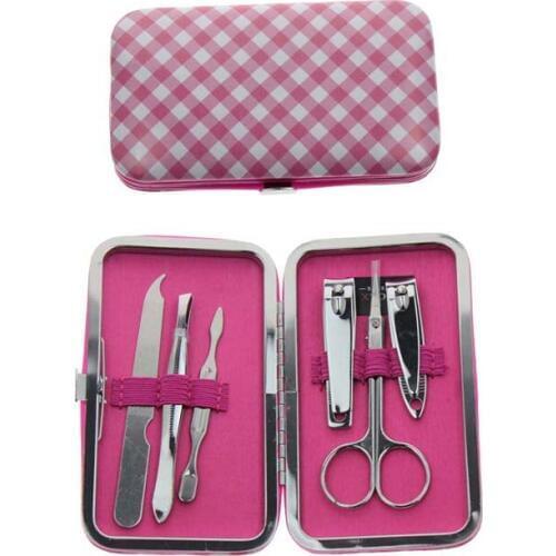 6Pcs/Set Pink Soft Case Professional Travel Home Manicure Pedicure Set Nail Care Set Kit Tool For Women Girl Child Kid Gift