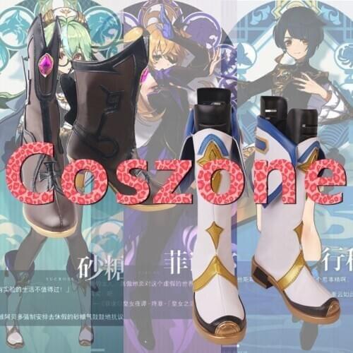 Genshin Impact Sucrose Fischl Cosplay Shoes Boots Halloween Carnival Cosplay Costume Accessories