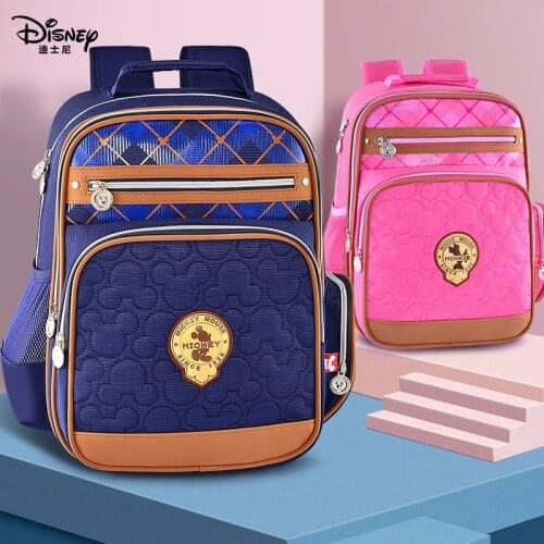 Authentic Disney Schoolbag Primary School Students Male 6-12 Years Old To Reduce The Burden on Childrens Backpack Female Mickey