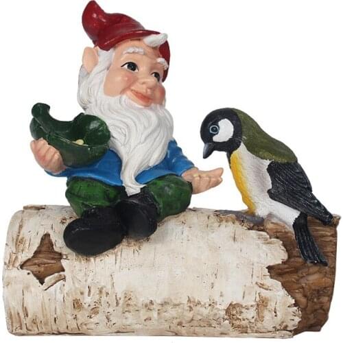 Resin Crafts Creative Bird Feeder Cartoon Dwarf Creative Outdoor Art Jewelry Decoration garden decoration accessories