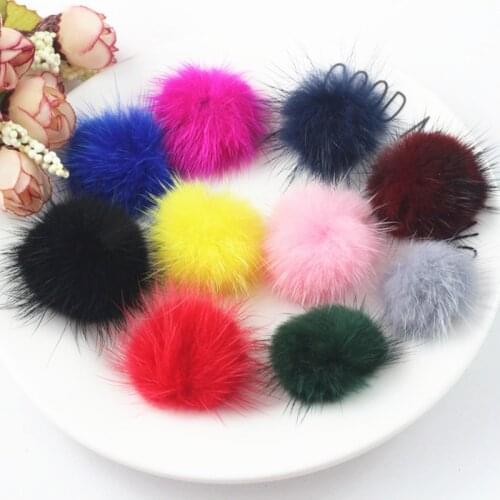 3cm Mink Pompoms Fur Balls DIY Pompon For Sewing On Knitted Keychain Scarf Shoes Hats DIY Jewelry Crafts Accessories 10p'cs
