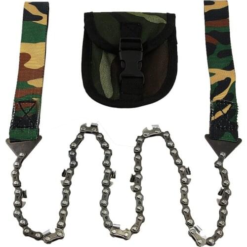 Portable Survival Chain Saw Chainsaws Emergency Camping Hiking Tool Pocket Hand Tool Pouch Outdoor Camouflage Pocket Chain Saw