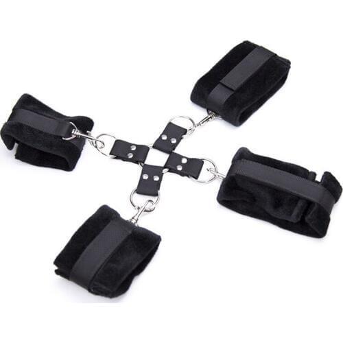 Bed Restraints Sex Games BDSM Bondage Nylon Cross Hand Ankle Cuffs Adult Toys For Couples Slave Fetish Torture Erotic tools
