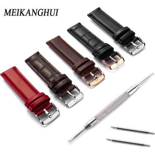 Genuine Cow Leather Strap Watch Bracelet With Buckle leather Vintage Watch Band For Women 12mm 13mm 14mm 20mm 18mm Watchband
