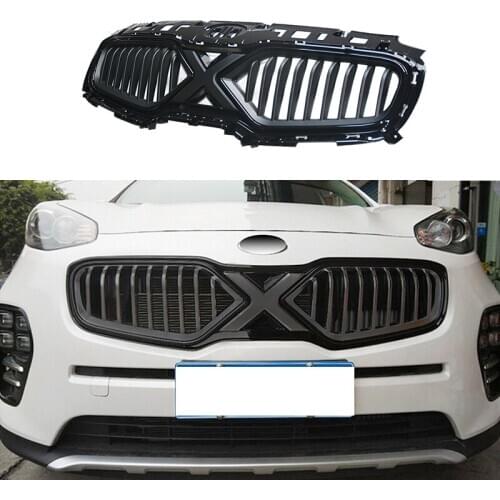 For KX5 Grill Mesh For KX5 Sporatge 2015 2016 2017 2018 Racing Grill Modified Front Bumper Mesh Grills Grille For Trims Cover