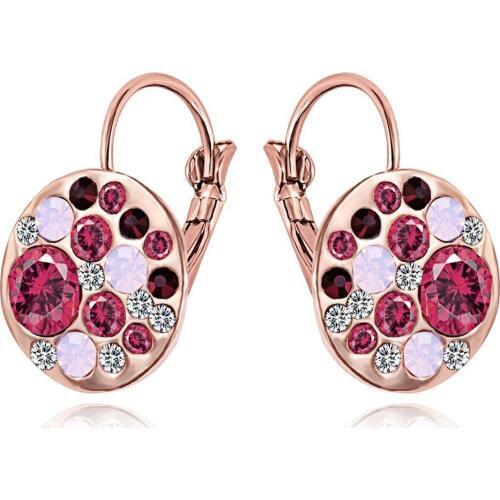 Tassina colorful Moon Round Dangle Earrings Ethnic Crystal Rose Gold Color Earrings For women Female Wholesales Fashion Jewelry