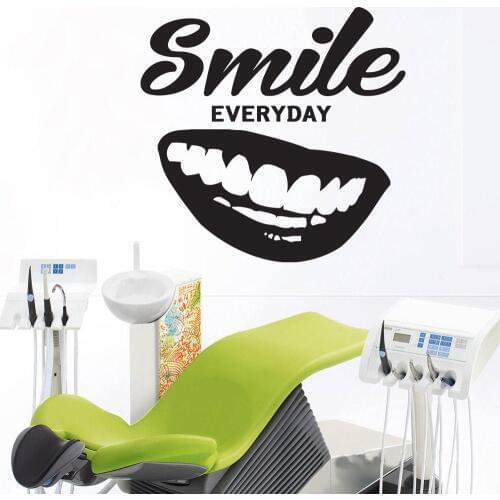 Dental Clinic Quote Wall Decal Dentist Smile vinyl Wall Stickers Teeth clinic Removable Tooth Decor for wall glass windows G576