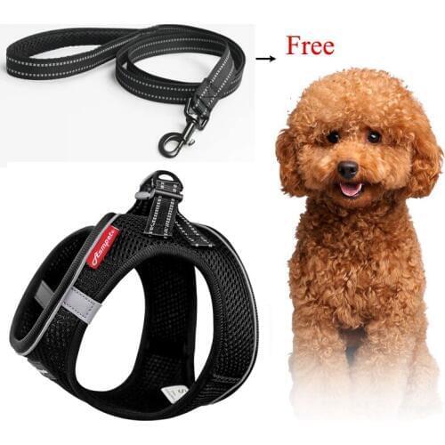 Reflective Dog Vest Harness Air-Mesh Dog Harness Small Medium Pet Vest No-Pull Step-in Harness with Padded Vest