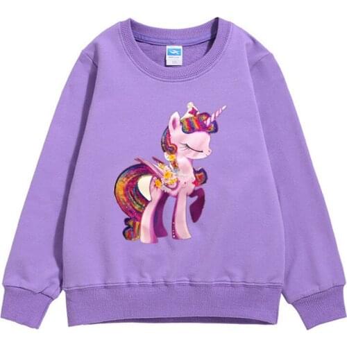 Girls Sweatshirt Unicorn Pullover Sweater For Girls 100% Cotton Sequins Childrens Clothes Girl Kids Tops Clothing