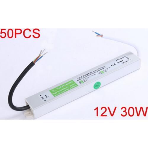 50pcs high quality 12V 30W DC12V 2.5A Waterproof Electronic LED Driver Transformer , Switching Power Supply Mains Free Shipping
